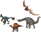 Speelgoed dino dieren figuren 4x stuks dinosaurussen van kunststof
