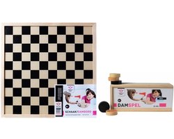 Compleet damspel met dambord en damstenen - familie spelletjes sets