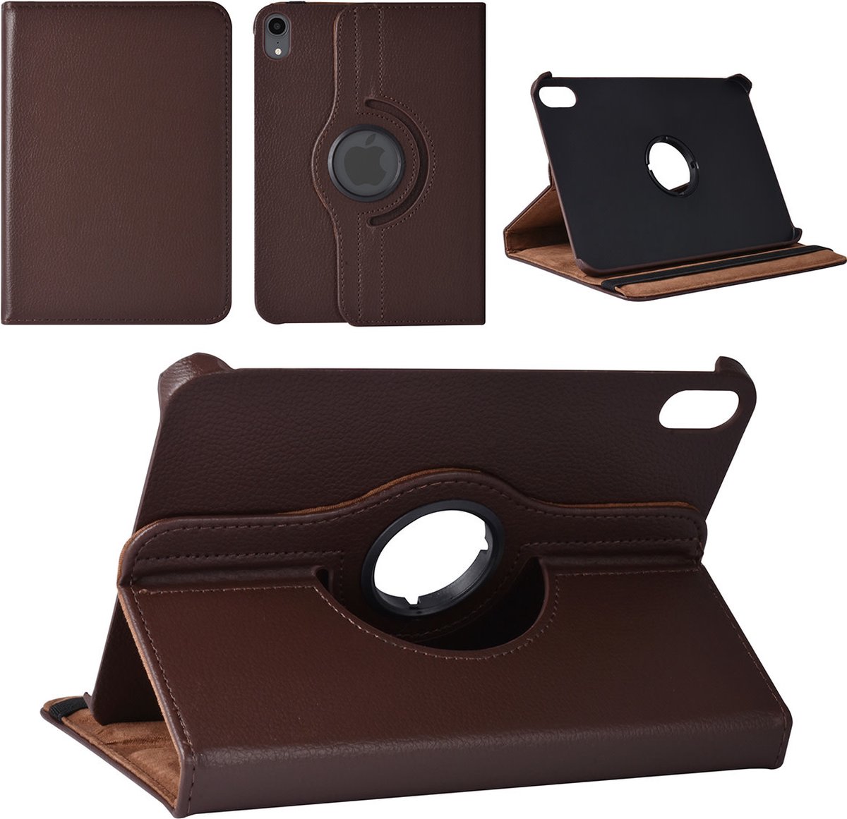 iPad Mini 2021 Book Case Tablethoes - Bruin - 360 graden draaibaar