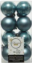 16x stuks kunststof kerstballen ijsblauw (blue dawn) 4 cm - Mat/glans - Onbreekbare plastic kerstballen