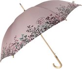 paraplu dames 61 cm polyester/hout roze 2-delig