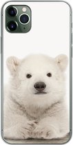 Geschikt voor iPhone 11 Pro Max hoesje - IJsbeer - Dieren - Kinderen - Wit - Jongens - Meisjes - Siliconen Telefoonhoesje
