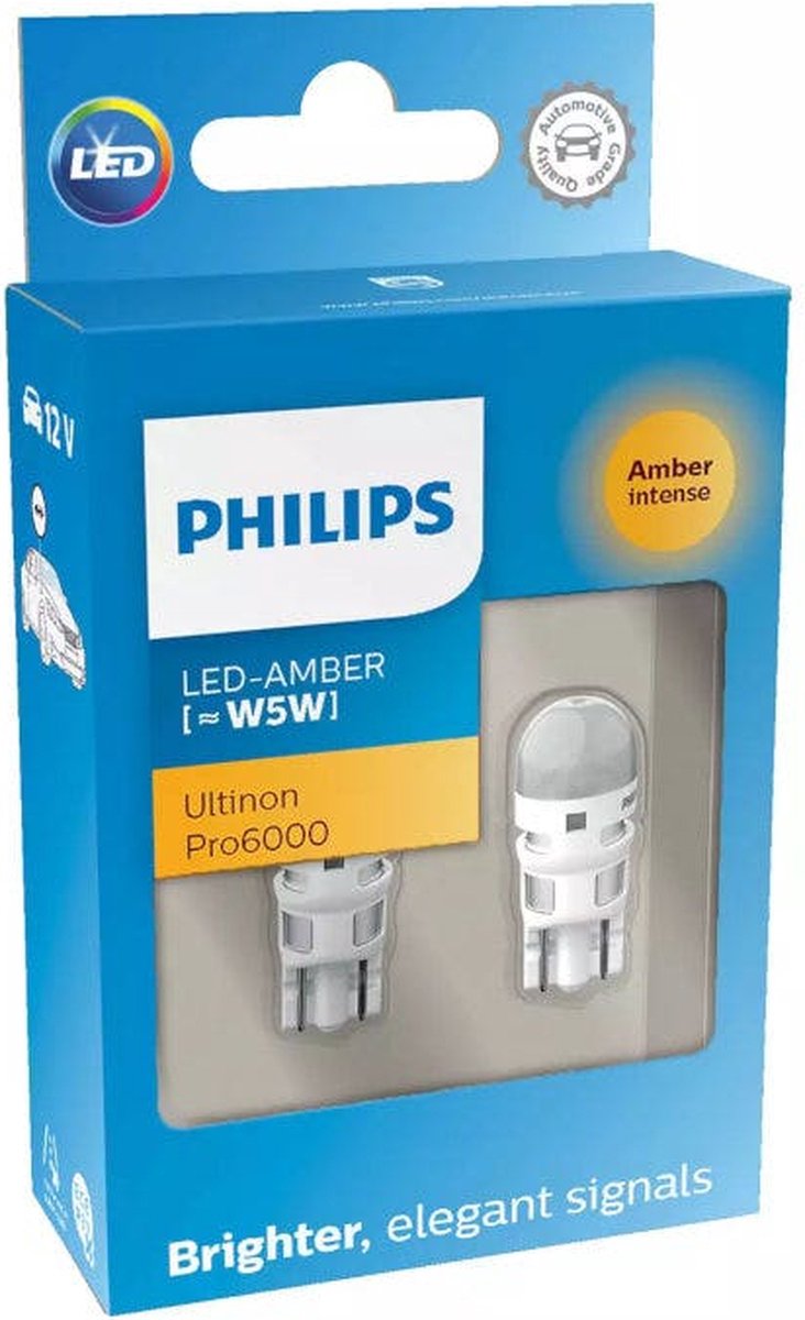 Philips Ultinon Pro6000 W5W-T10 set Amber 11961AU60X2