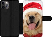 Bookcase Geschikt voor iPhone 11 Pro telefoonhoesje - Hond - Grappig - Lachen - Kinderen - Jongens - Meisjes - Met vakjes - Wallet case met magneetsluiting