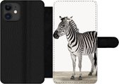 Bookcase Geschikt voor iPhone 11 telefoonhoesje - Zebra - Meisjes - Dieren - Kinderen - Jongens - Met vakjes - Wallet case met magneetsluiting