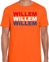 Koningsdag t-shirt Willem - oranje - heren - koningsdag outfit / kleding / shirt L