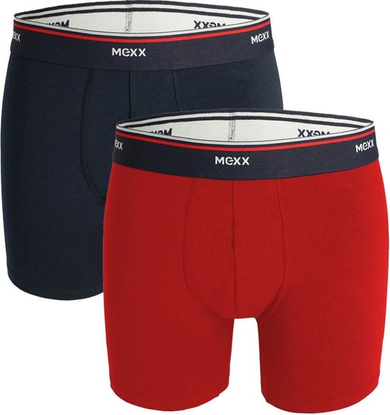 MEXX Boxershorts 2-pack Mannen - Navy/rood - Maat M