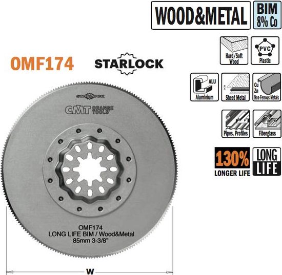 CMT Starlock multitool HSS Bi-metaal 8% cobalt, rond zaagblad (1 stuk)