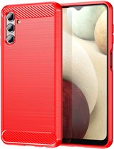 Samsung Galaxy A13 5G / A04s Hoesje Geborsteld TPU Back Cover Rood