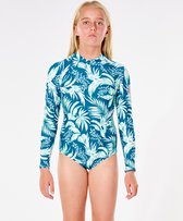 Rip Curl - UV-zwempak voor meisjes - Sun Rays Surfsuit - Lange mouw - Dark Teal - maat 140cm