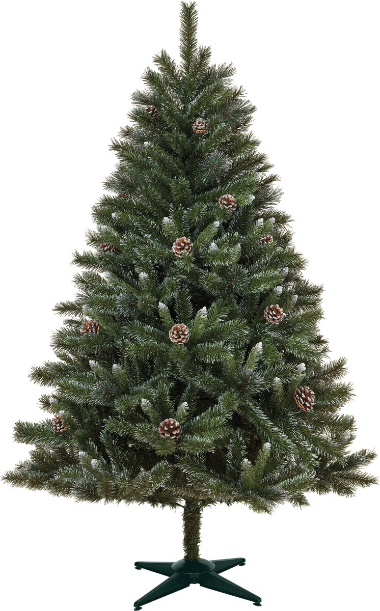 GENERIC - Opvouwbare kunstkerstboom - Kerstboom kunststof BANACO - Met dennenappel - 240 cm - 1414 tips