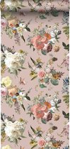 ESTAhome behang vintage bloemen oudroze - 139367 - 50 x 900 cm