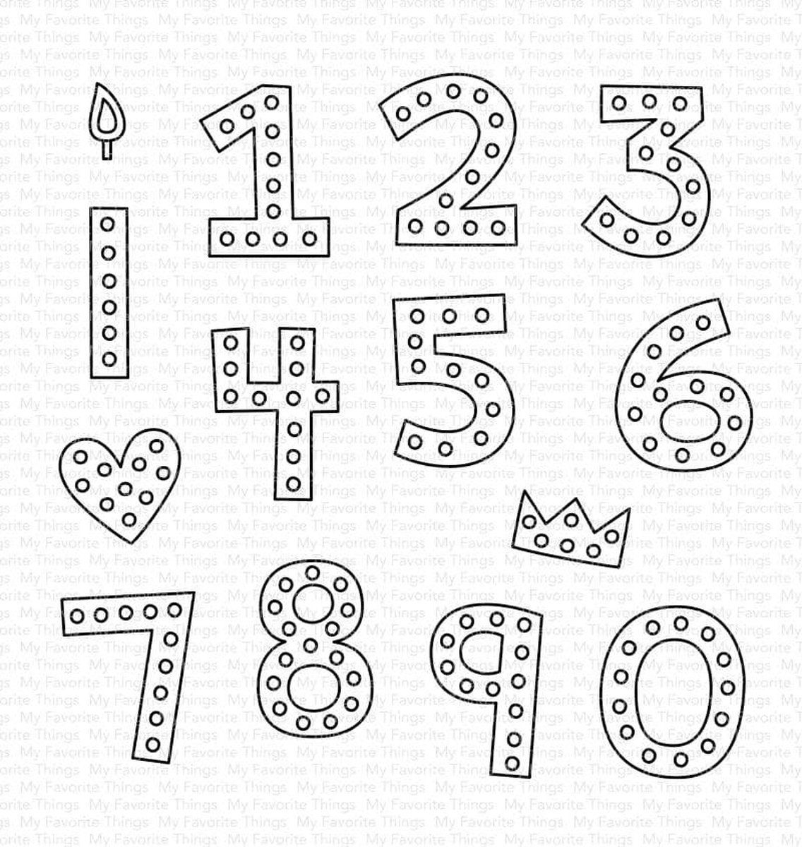 Hip Hip Yay Numbers Clear Stamps (MSTN-004)