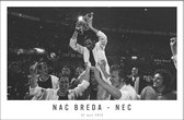 Walljar - NAC Breda - NEC '73 - Zwart wit poster met lijst