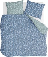 Walra Dekbedovertrek Retro Flowers - 240x220 - 100% BCI Katoen - Blauw / Jade