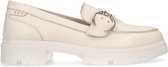 Manfield - Dames - Off white leren loafers met buckle - Maat 40