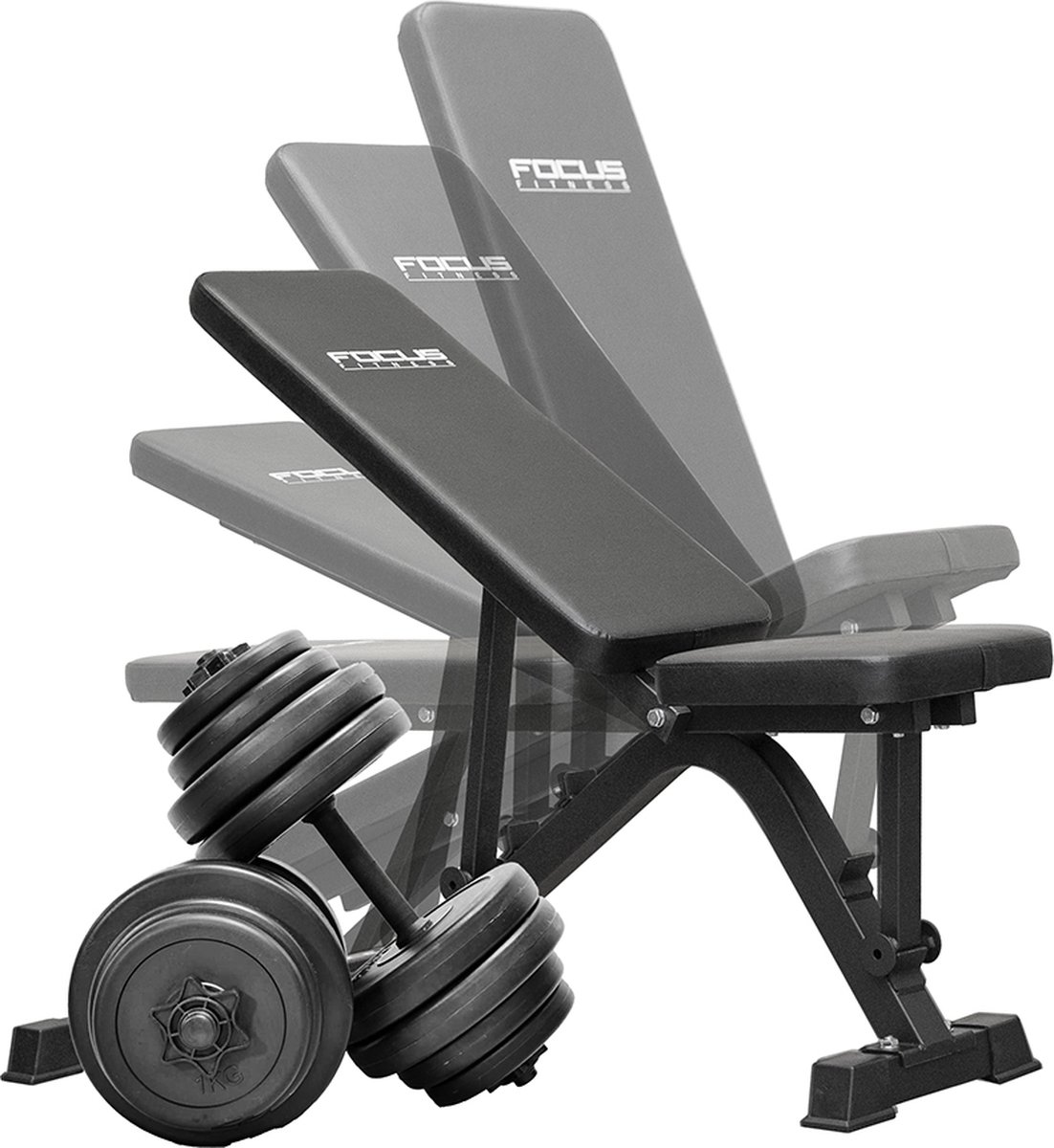 Ensemble de musculation Hop-Sport Premium 59kg avec banc HS-1055 HOP