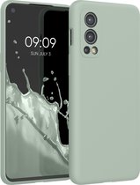 kwmobile telefoonhoesje geschikt voor OnePlus Nord 2 5G - Hoesje met siliconen coating - Smartphone case in grijsgroen