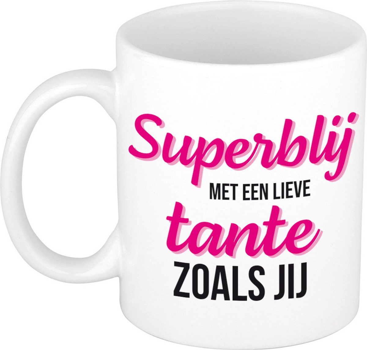 Super blij met een lieve tante zoals jij cadeau koffiemok / theebeker wit - Cadeau mok