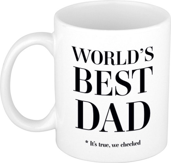 Foto: Worlds best dad cadeau koffiemok theebeker 330 ml wit cadeau mok vaderdag