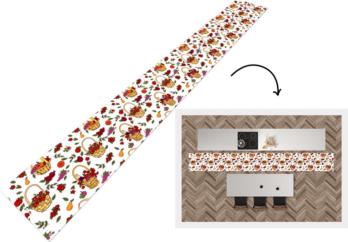 KitchenYeah Keukenloper - Keukenmat - Mand - Fruit - Patronen - Keuken vloerkleed multicolor, foto 3