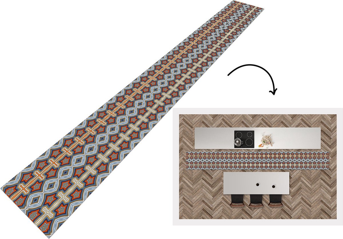 KitchenYeah Keukenloper - Keukenmat - Patroon - Afrika - Vormen - Keuken vloerkleed multicolor, foto 2