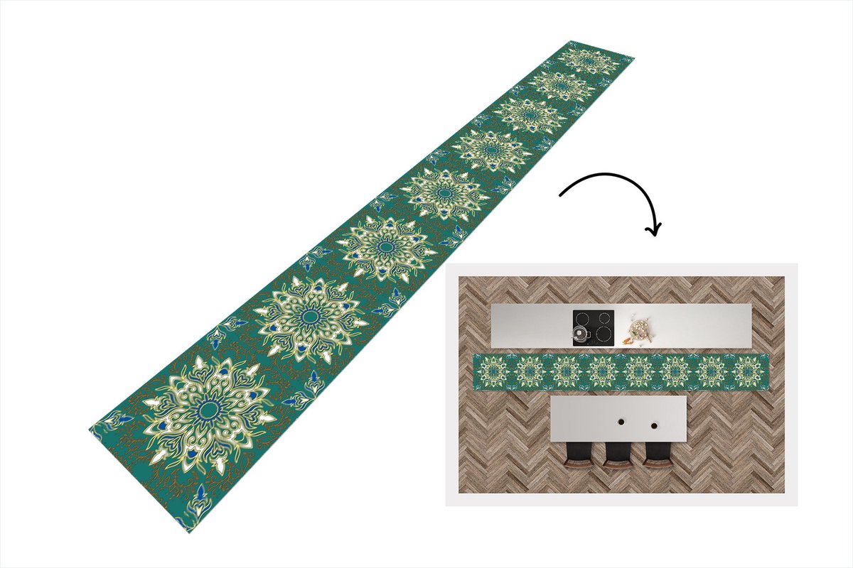 KitchenYeah Keukenloper - Keukenmat - Mandala - Patronen - Zen - Keuken vloerkleed multicolor, foto 3