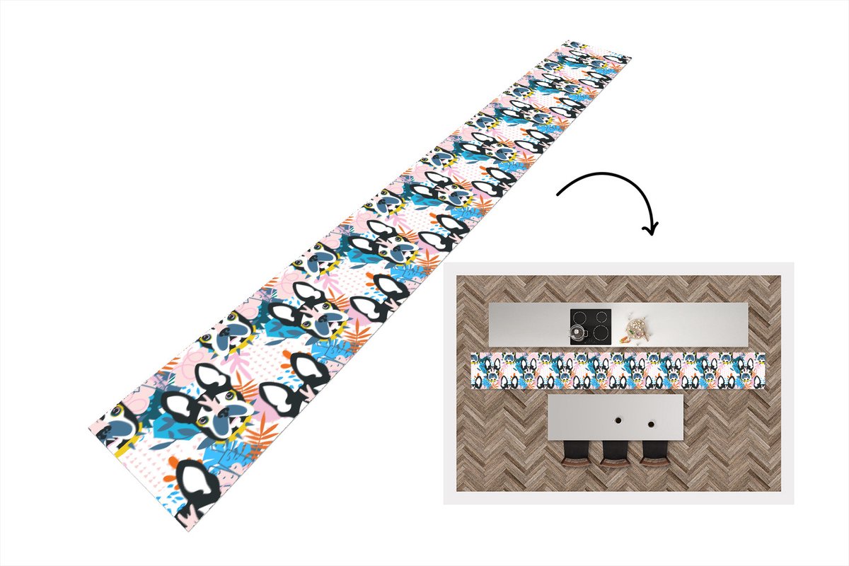 KitchenYeah Keukenloper - Keukenmat - Patronen - Hond - Plant - Keuken vloerkleed multicolor, foto 3