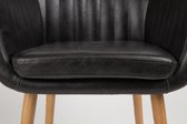 stoel Pike 60,5 x 83,5 cm hout/kunstleer zwart