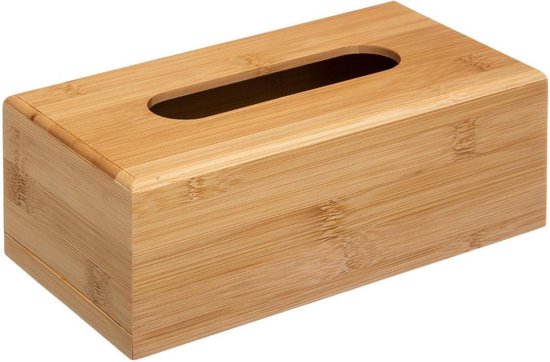 Foto: 5five tissuebox tissuedoos bamboe hout 25 x 13 x 9 cm lichtbruin universeel zakdoek doos