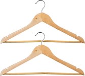 Set van 24x stuks houten kledinghangers 45 x 23 cm - Kledingkast hangers/kleerhangers