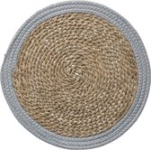 Ronde placemat zeegras grijs - 39 cm - Tafel onderleggers