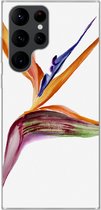 Geschikt voor Samsung Galaxy S22 Ultra hoesje - Strelitzia - Aquarel - Bloemen - Siliconen Telefoonhoesje