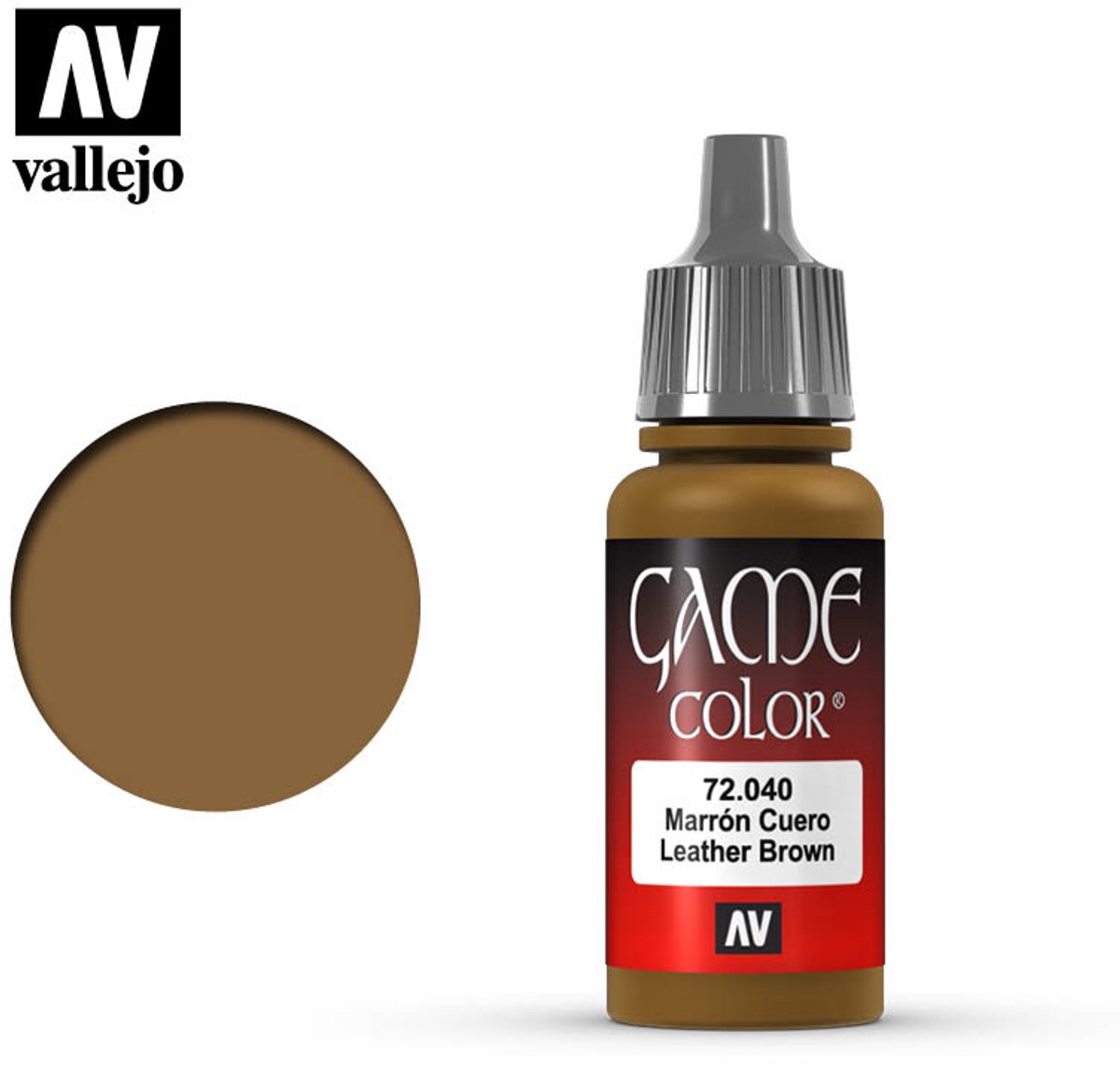 Vallejo Hobbyverf Acrylverf - 72040 Game Color - Leather Brown - Acryl - Verf flesje - 18 ml
