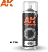 Fine Primer Black - Spray 400ml (Includes 2 nozzles) - AK-1009