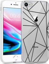 iMoshion Hoesje Geschikt voor iPhone 7 / 8 / SE (2020) / SE (2022) Hoesje Siliconen - iMoshion Design hoesje - Transparant / Graphic Cube