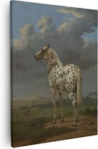 Artaza Canvas Schilderij Het Bonte Paard - Paulus Potter - 80x100 - Groot - Kunst - Wanddecoratie Woonkamer