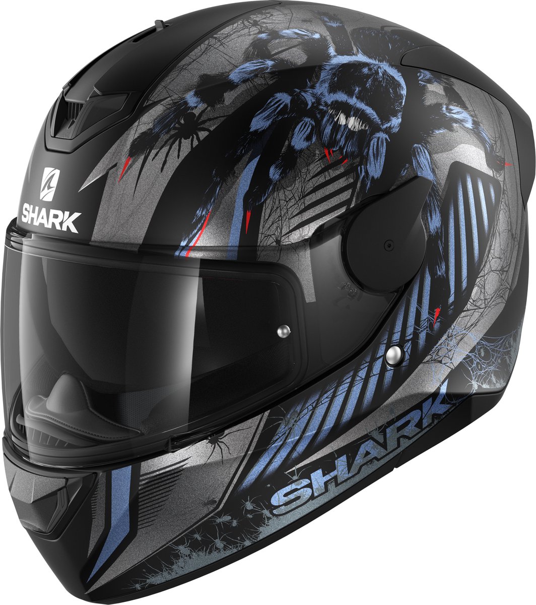 SHARK D-SKWAL 2 ATRAXX Motorhelm integraalhelm Mat Zwart Antraciet Blauw - Maat S