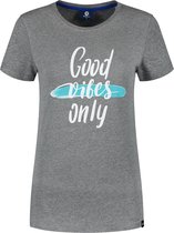 Rogelli Graphic T-Shirt Sportshirt - Korte Mouwen - Dames - Grijs Gemeleerd - Maat XS