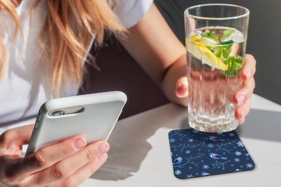 Sous-verres pour verres - Vogel - Flocon de neige - Hiver - Motifs - 10x10 cm - Sous-verres en verre - 6 pièces