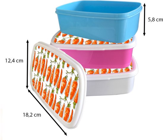 Breadbox Rose - Lunchbox - Breadbox - Carotte - Légumes - Motifs - 18x12x6 cm - Enfants - Fille