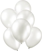 Witte ballonnen metallic 30cm | 100 stuks