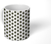 Mok - Koffiemok - Voetbal - Patroon - Hexagon - Mokken - 350 ML - Beker - Koffiemokken - Theemok