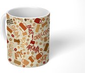 Mok - Koffiemok - Koffie - Patronen - Latte - Mokken - 350 ML - Beker - Koffiemokken - Theemok