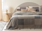 Sprei Patch modern Antraciet tweepersoons 200x220