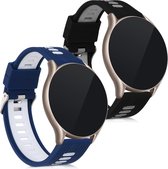 kwmobile 2x armband voor Huami Amazfit GTR (47mm) / GTR 2 / GTR 2e / GTR3 / GTR 3 Pro - Bandjes voor fitnesstracker in zwart / grijs / donkerblauw / wit