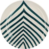 Casa Cubista  - Serveerplateau met chevronpatroon groenblauw 40cm - Schalen