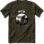 MTB T-Shirt | Mountainbike Fiets Kleding | Dames / Heren / Unisex MTB shirt | Grappig Verjaardag Cadeau | Maat M