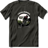 Trailriding T-Shirt | Mountainbike Fiets Kleding | Dames / Heren / Unisex MTB shirt | Grappig Verjaardag Cadeau | Maat S