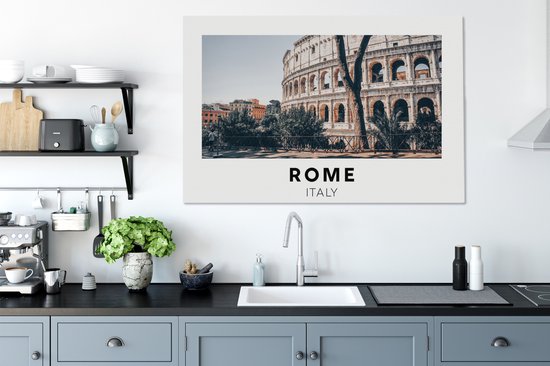 Peinture sur Toile Italie - Rome - Colisée - 120x80 cm - Décoration murale